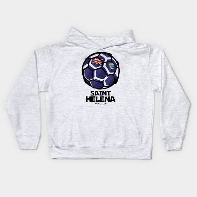 Saint Helena Football Country Flag Kids Hoodie by KewaleeTee